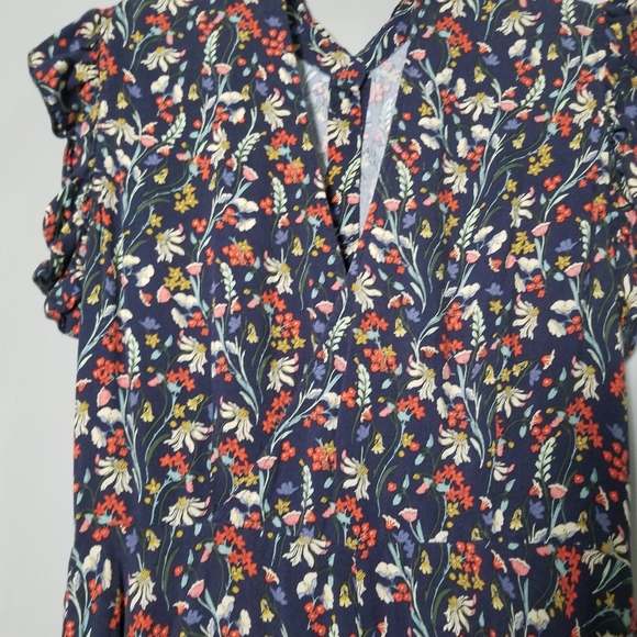 Zara Dark Blue Floral Flowy Romper Jumpsuit - Picture 13 of 16